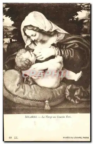 Cartes postales Solario La Vierge au Coussin Vert Musee du Louvre Paris