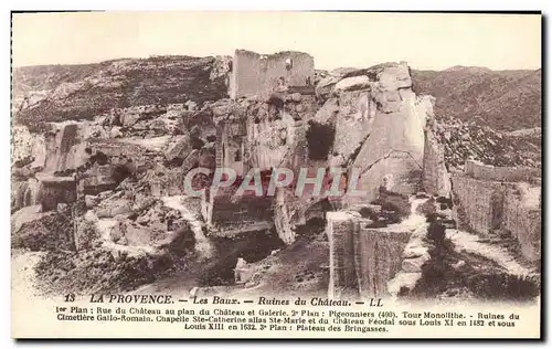 Cartes postales La Provence Les Baux Ruines du chateau