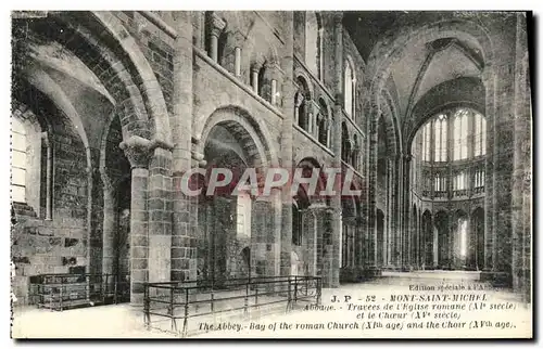 Cartes postales Mont Saint Michel Abbaye Travees de L Eglise romane et le choeur