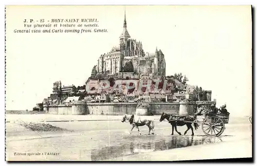 Cartes postales Mont Saint Michel Vue Generale et Voiture de Genets