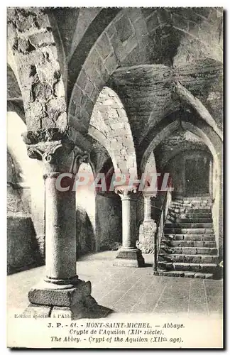 Cartes postales Mont Saint Michel Abbaye Crypte de L Aquilon