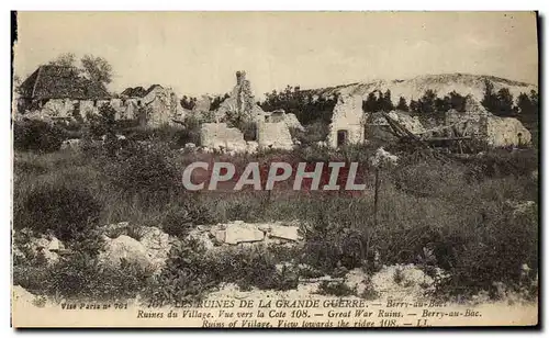 Ansichtskarte AK Ruines de la grande guerre Berry au Bas Ruines du village Militaria