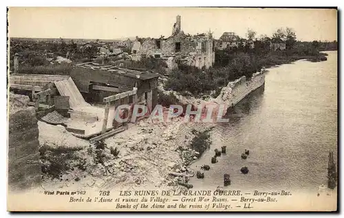 Ansichtskarte AK Les Ruines De La Grande Guerre Berry au Bac Militaria