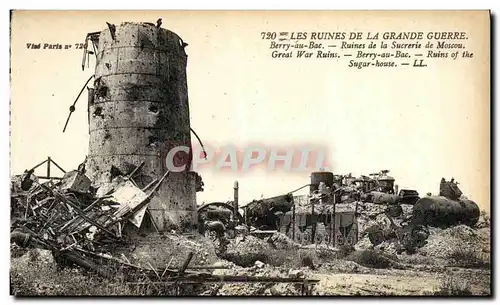 Ansichtskarte AK Les Ruines De La Grande Guerre Berry au Bac Ruines de la Sucrerie de Moscou Russi Russia