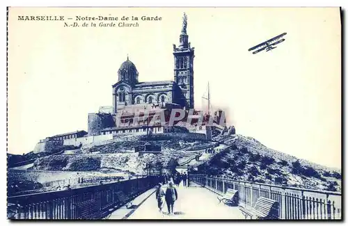 Ansichtskarte AK Marseille Notre Dame de la Garde Avion