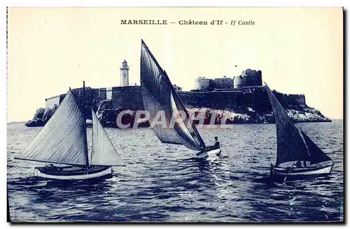 Cartes postales Marseille Chateau d if Regate Bateaux