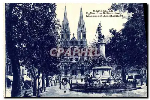 Cartes postales Marseille Eglise des Reformes Monument des Mobiles