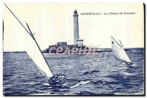 Cartes postales Marseille Le Phare de Planier Bateaux