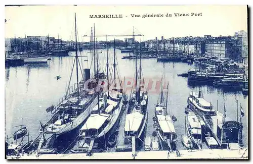 Ansichtskarte AK Marseille Vue Generale du Vieux Port Bateaux