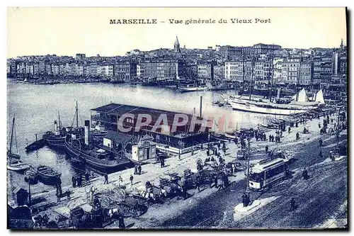 Ansichtskarte AK Marseille Vue Generale du Vieux Port Bateaux