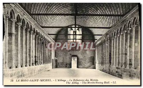 Cartes postales Le Mont Saint Michel L abbaye Le Refectoire des Moines