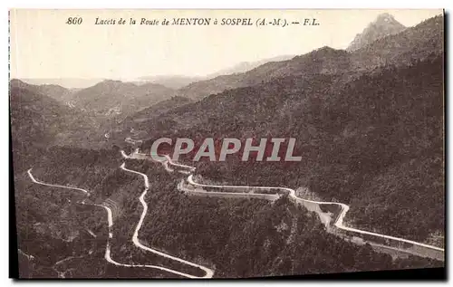 Cartes postales Sospel Lacets de la Route de Menton