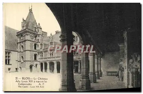 Cartes postales Blois La Chateau Aile Louis XII a travers les Colonnades