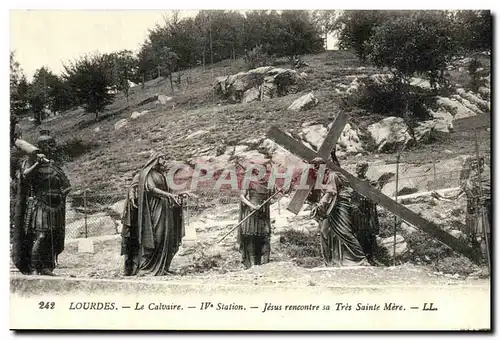 Ansichtskarte AK Lourdes Le Calvaire Jesus rencontre sa tres sainte mere