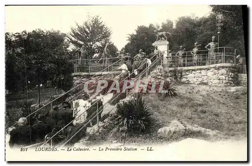 Ansichtskarte AK Lourdes Le Calvaire La Premiere Station