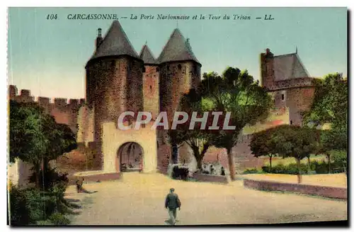 Cartes postales Carcassonne La Porte Narbonnaise et la Tour du Tresan