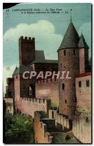 Cartes postales Carcassonne La Tour Pinte et la Defense exerieure du Chateau