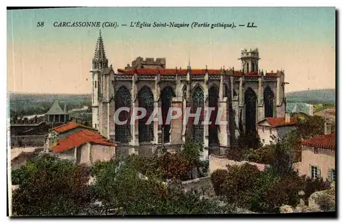 Ansichtskarte AK Carcassonne L Eglise Saint Nazaire partie gothique