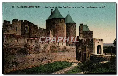 Ansichtskarte AK Carcassonne Les Fosses La Tour Saint Senin et les Tours Narbonnasses