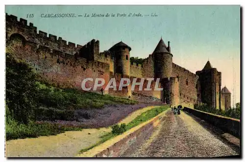 Cartes postales Carcassonne La Montee de la Porte d Aude