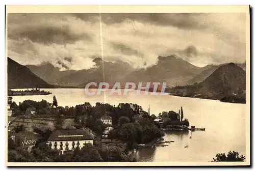 Ansichtskarte AK Annecy et son Lac Le Petit Lac Talloires et dans le fond Le massif des Bauges