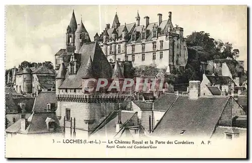 Cartes postales Loches Chateau Royal et la Porte des Cordeliers