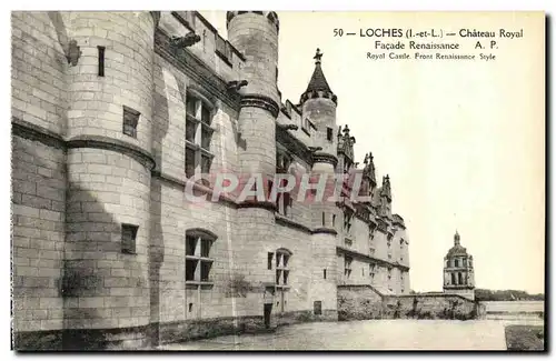 Cartes postales Loches Chateau Royal Facade Renaissance