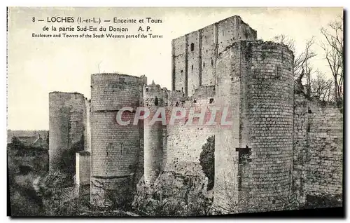 Cartes postales Loches Enceinte et Tours de la Partie Sud Est du Donjon