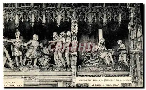 Cartes postales Marie assise Contemple Jesus Mort sur ses Genoux Chartres