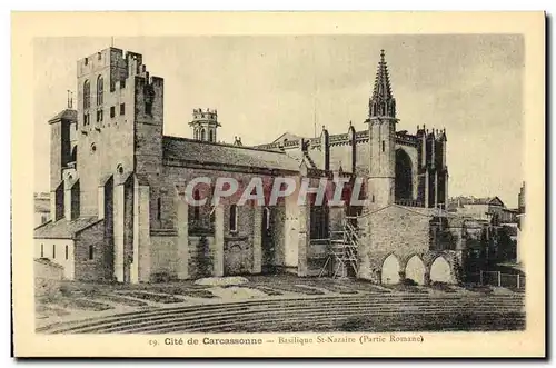 Ansichtskarte AK Cite de Carcassonne Basilique St Nazaire Partie romane