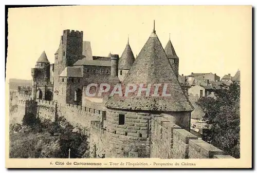 Cartes postales Cite de Careassonne La Tour de I Inquisition Perspective du Chateau