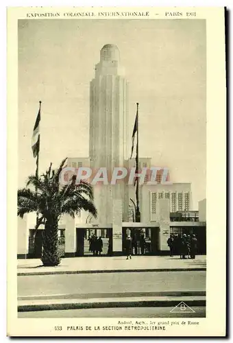 Ansichtskarte AK Exposition Colonlale Internationale Paris 1931 Palais De La Section Mertropolitaine