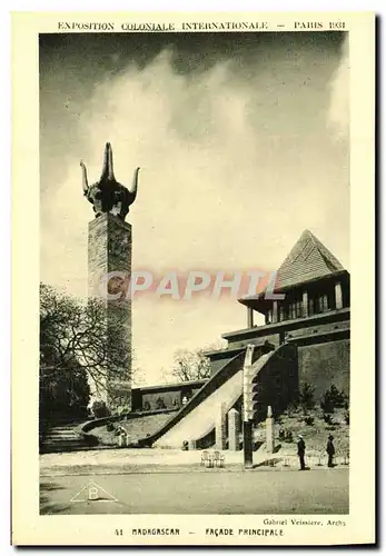 Cartes postales Exposition Colonlale Internationale Paris 1931 Madagascar Facade Principale