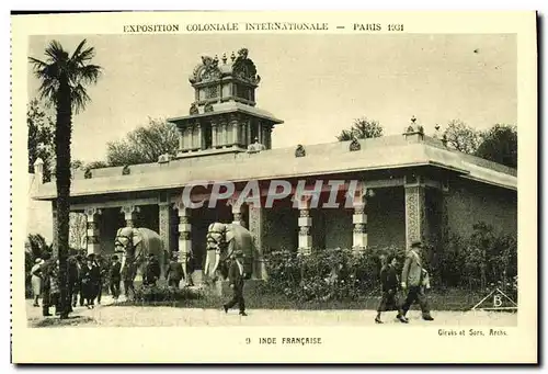 Cartes postales Exposition Colonlale Internationale Paris 1931 Inde Francais Elephant