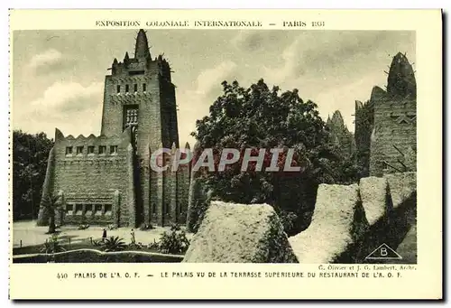 Ansichtskarte AK Exposition Colonlale Internationale Paris 1931 Palais de l AOF Le palais vu de la terrasse super