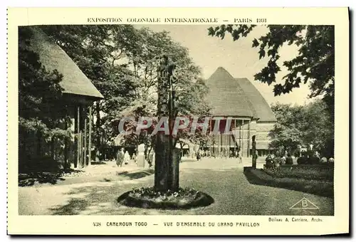 Cartes postales Exposition Colonlale Internationale Paris 1931 Cameroun Togo Vue D Ensemble Du Grand Pavillon