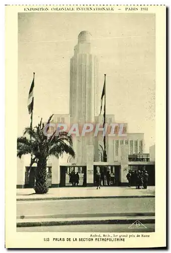 Cartes postales Paris Exposition Colonlale Internationale 1931 Palais De La Section Metroplitaine