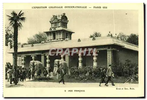 Cartes postales Paris Exposition Colonlale Internationale 1931 Inde Francaise Elephant