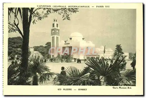 Ansichtskarte AK Paris Exposition Coloniale Internationale 1931 Algerie Minaret