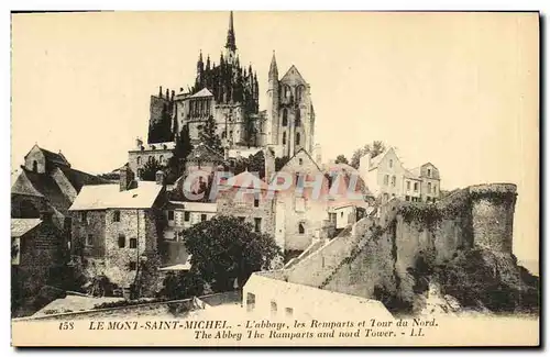 Ansichtskarte AK Le Mont Saint Michel L abbaye les Remprts et Tour du Nord