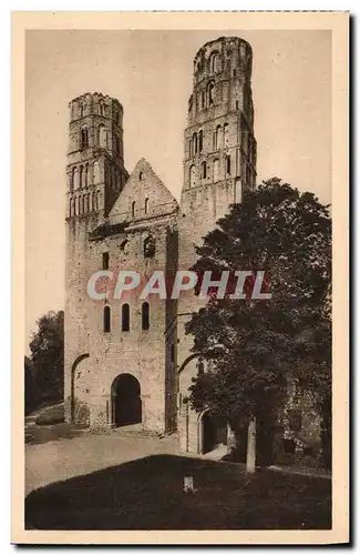 Ansichtskarte AK Ruines de l Abbaye De Jumieges Les deux tours de l eglise ND