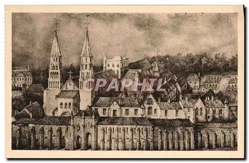 Cartes postales Ancienne Abbaye De Jumieges D Apres Un Dessin De 1702