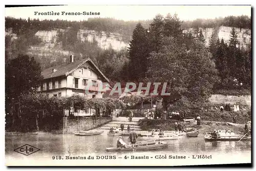 Ansichtskarte AK Frontiere Franco Suisse Bassins du Cote suisse L Hotel