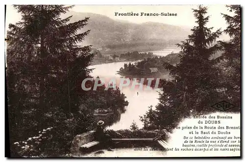 Ansichtskarte AK Frontiere Franco Suisse Route Pittoresque des Brenets au Saut du Doubs