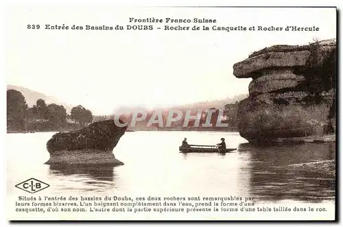 Cartes postales Frontiere Franco Suisse Rocher de la casquette et rocher d Hercule