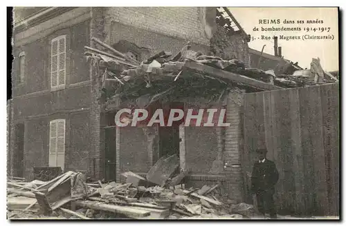 Cartes postales Reims Dans ses annees de Bombardements Rue de Magneux Clairmarais