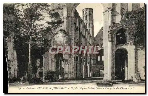 Ansichtskarte AK Ancienne Abbaye de Jumieges Nef de L Eglise Notre Dame Vue prise du choeur