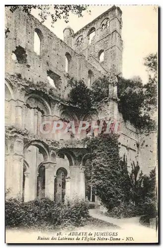 Cartes postales Ancienne Abbaye de Jumieges Ruines des Lateraux de L Eglise Notre Dame