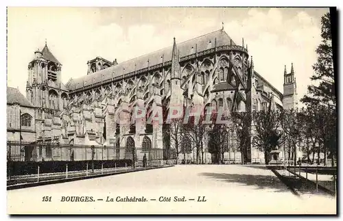 Ansichtskarte AK Bourges La Cathedrale Cote Sud