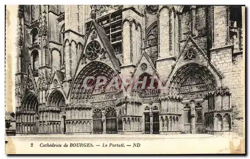 Cartes postales Bourges Le portail de la Cathedrale